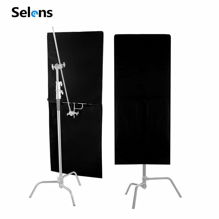 Selens Studio Stainless Flag Panel ผ้าสีดํา Reflector Diffuser สําหรับการถ่ายภาพวิดีโอ