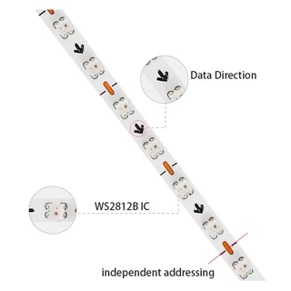 2.7 มม.1M -5M WS2812B LED Strip Ultra แคบ 160Leds/M แอดเดรสแอดเดรส RGBIC Light Strip Dreamcolor DC5V/12V