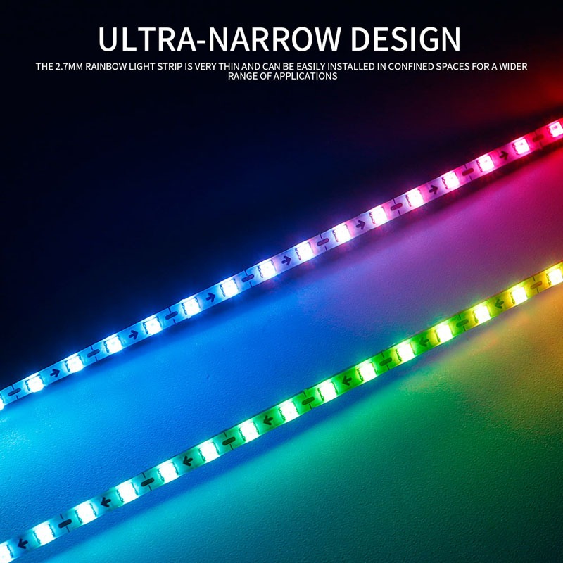 2.7 มม.1M -5M WS2812B LED Strip Ultra แคบ 160Leds/M แอดเดรสแอดเดรส RGBIC Light Strip Dreamcolor DC5V/12V