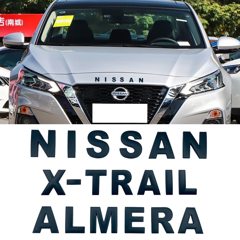 3d ตัวอักษรโลหะโลโก้สําหรับ Nissan NISMO X-Trail Grand Livina Juke Navara March Qashqai Serena รถด้านหน้า Hood ด้านหลังป้ายสัญลักษณ์สติกเกอร์ Auto Body อุปกรณ์ตกแต่ง