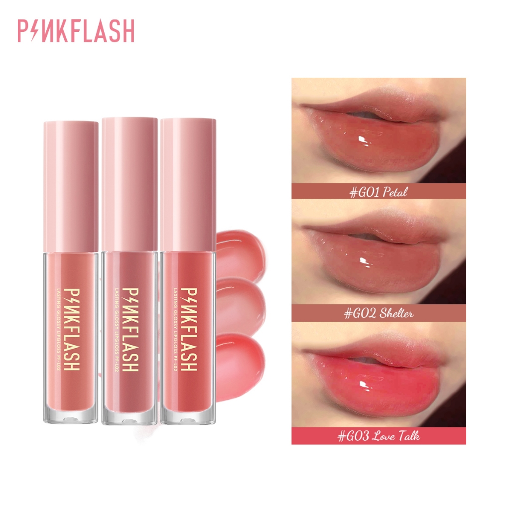 Pinkflash ลิปกลอส 3 ชิ้น G01+ G02 + G03