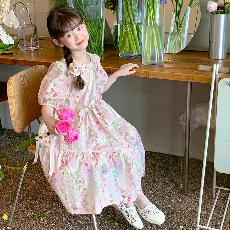 3-14 ปีฤดูร้อนชุดเด็กสาวแต่งตัวเด็กชุดกลางเด็กใหญ่พัฟแขนชุดเจ้าหญิงสาวดอกไม้หวานชุดเจ้าหญิง ราคา ถูกที่สุด ดีลบีเคเค แกลเลอรีภาพที่ 9