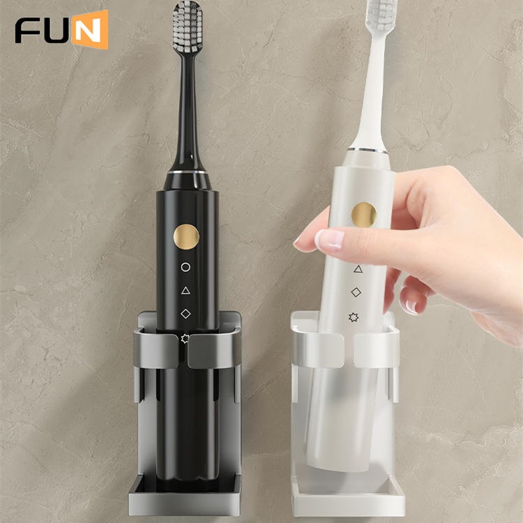 【FUN】 ผู้ถือแปรงสีฟันไฟฟ้าชั้นวางห้องน้ําพื้นที่วัสดุอลูมิเนียมที่แข็งแกร่งทนทานชั้นเก็บแปรงสีฟันที่เรียบง่ายปฏิบัติ