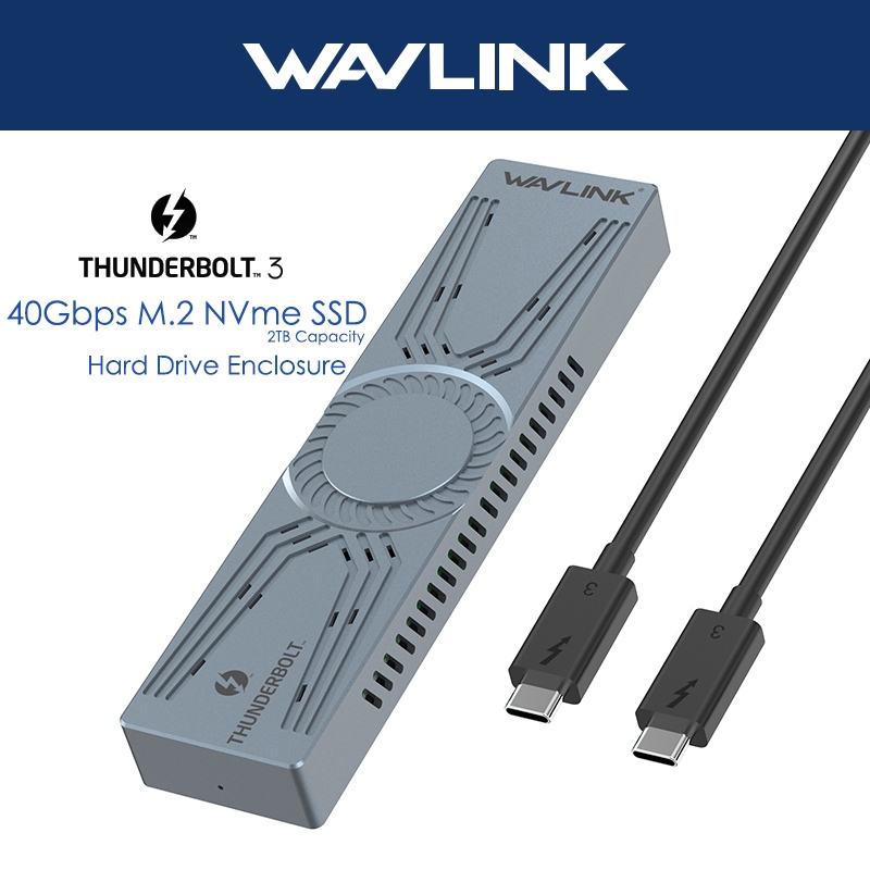 Wavlink M.2 สําหรับ PCIe NVMe SSD Thunderbolt 3 40Gbps Type-C ถึง M Key/B + M Key