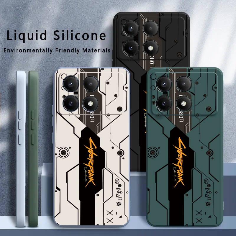 หรูหราเคสโทรศัพท์สําหรับ POCO X7 X6 Pro 5G กรณีซิลิคอนนุ่มกันฝุ่นกันกระแทกสําหรับ POCO X6 Neo 5G X6 X5 X4 X3 X2 ฝาครอบรูปแบบไซเบอร์พังค์