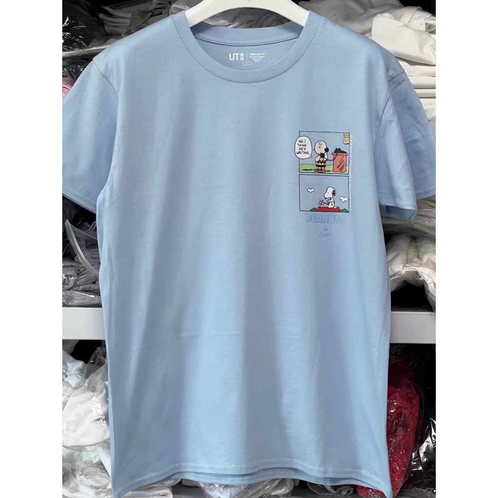Uniqlo UT เสื้อยืดแขนสั้นพิมพ์ลายถั่วลิสงสําหรับผู้ชายและผู้หญิง (คอลเลกชัน Snoopy) 447166