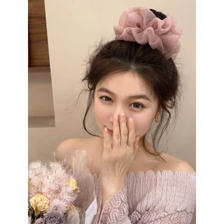 ฤดูร้อนขนาดใหญ่ขนาดใหญ่ขนาดใหญ่วงกลมผมขี้เกียจฝรั่งเศสชีฟองดอกไม้หัว2024ใหม่บอลผมวงกลมอุปกรณ์ผม