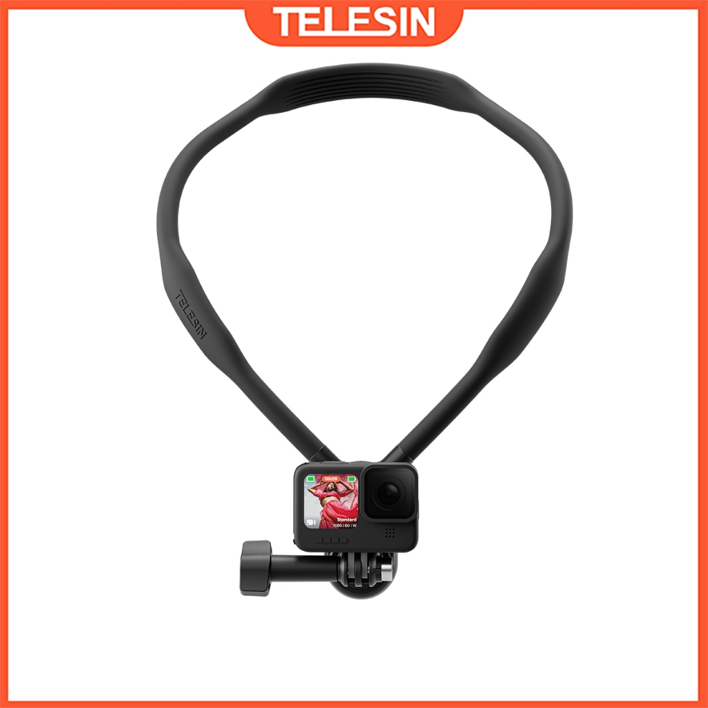 Telesin ใหม่ SE Neck Mount สําหรับ GoPro Insta360 DJI Osmo Action กล้องกีฬาซิลิโคนวงเล็บคอ