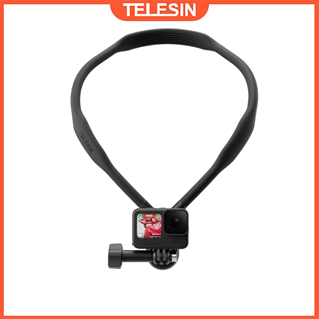 Telesin ใหม่ SE Neck Mount สําหรับ GoPro Insta360 DJI Osmo Action กล้องกีฬาซิลิโคนวงเล็บคอ