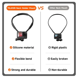 Telesin ใหม่ SE Neck Mount สําหรับ GoPro Insta360 DJI Osmo Action กล้องกีฬาซิลิโคนวงเล็บคอ