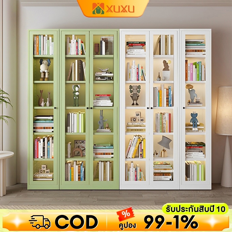 XUXU ตู้โชว์ ตู้หนังสือ ผลิตจากเหล็กหนาคุณภาพสูง ไว้โชว์ ดีไซน์มินิมอล เข้ากับทุกมุมบ้าน กันฝุ่น กัน