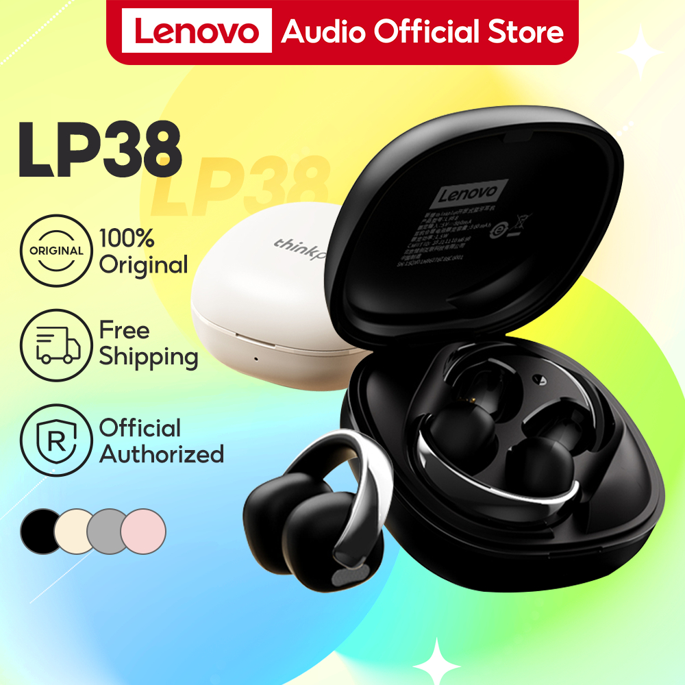 Lenovo Thinkplus LP38 TWS ไร้สายบลูทูธ Earclip หูฟังไฮไฟสเตอริโอ Hd Call อัจฉริยะ Touch สเตอริโอพร้อมไมโครโฟนบลูทูธ 5.4