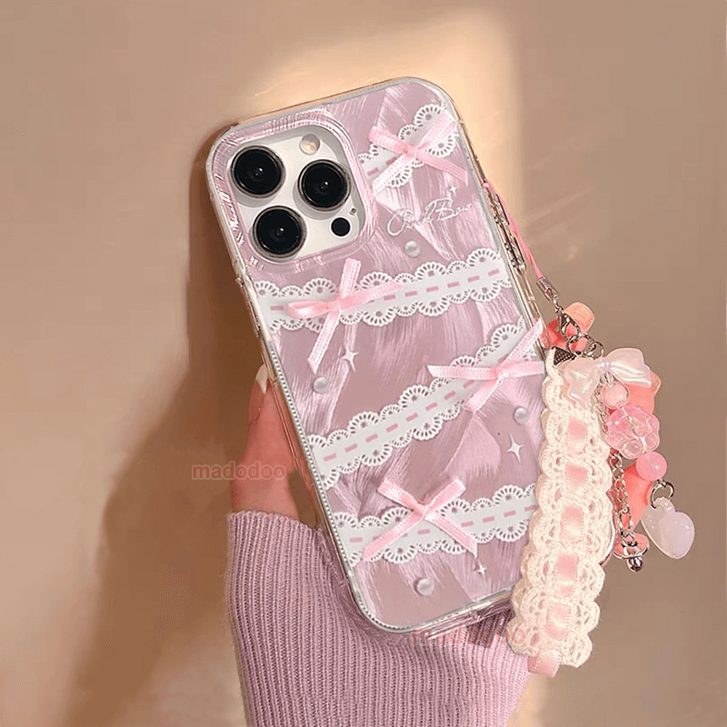เคส for Samsung Galaxy A16 A06 A55 A73 A35 A72 A25 5G A54 A34 A32 A24 A12 M12 A52S A52 A22 4G LTE M22 M32 A15 A14 A04S A53 A33 A23 A13 A02 M02 Korean Lace 3D Bowknot Strap Soft Phone Case Shockproof Lens Protection Back Cover YS 15