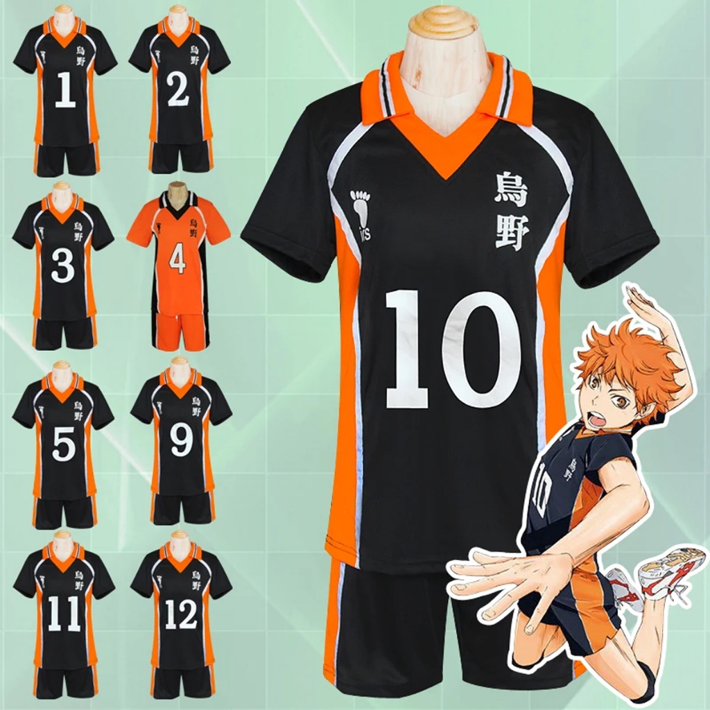 อะนิเมะ ไฮคิว!! Karasuno High School Volley ball Club Jersey Hinata Syouyou/Kageyama Tobio คอสเพลย์เครื่องแต่งกายชุด Sportwear