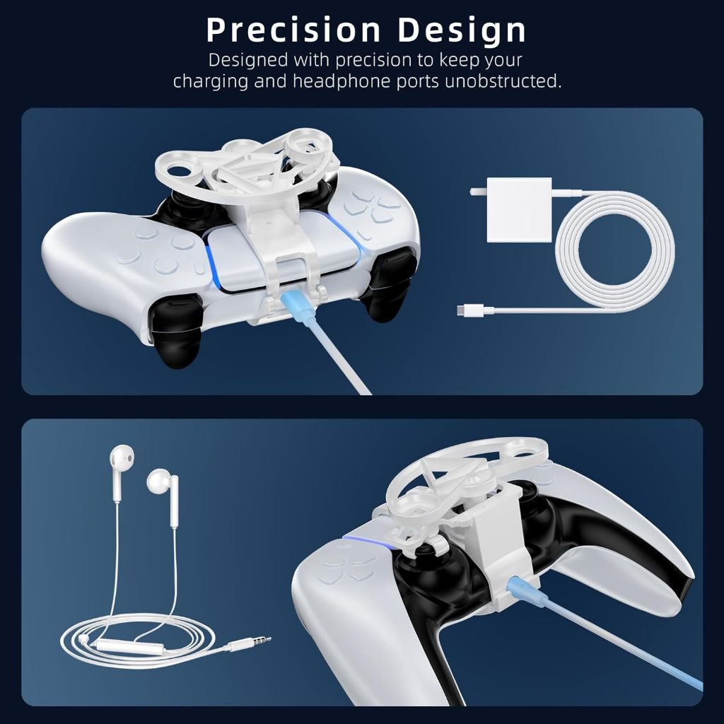 พวงมาลัยขนาดเล็กสําหรับคอนโทรลเลอร์ PS5,อุปกรณ์เสริมเกมแข่งรถเข้ากันได้กับ PS5 & PS5 Slim