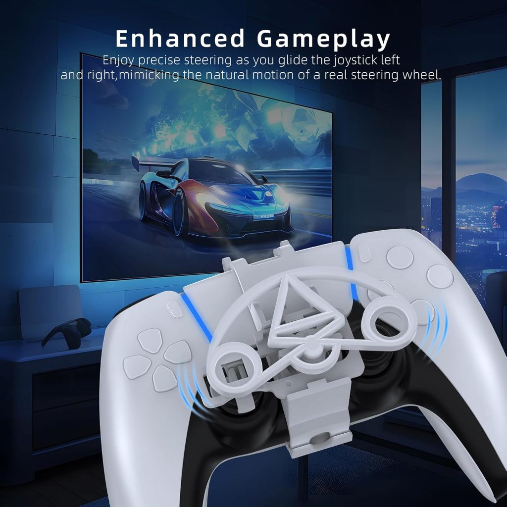 พวงมาลัยขนาดเล็กสําหรับคอนโทรลเลอร์ PS5,อุปกรณ์เสริมเกมแข่งรถเข้ากันได้กับ PS5 & PS5 Slim