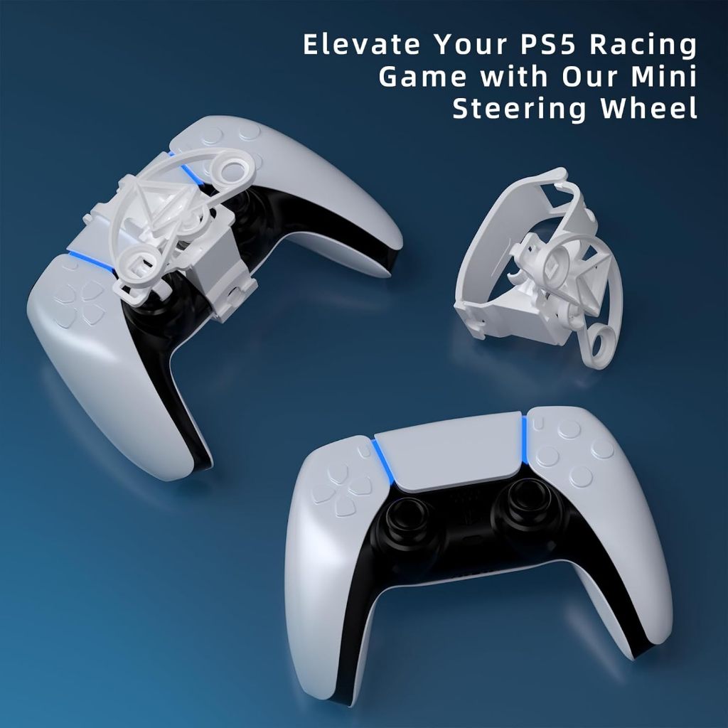 พวงมาลัยขนาดเล็กสําหรับคอนโทรลเลอร์ PS5,อุปกรณ์เสริมเกมแข่งรถเข้ากันได้กับ PS5 & PS5 Slim