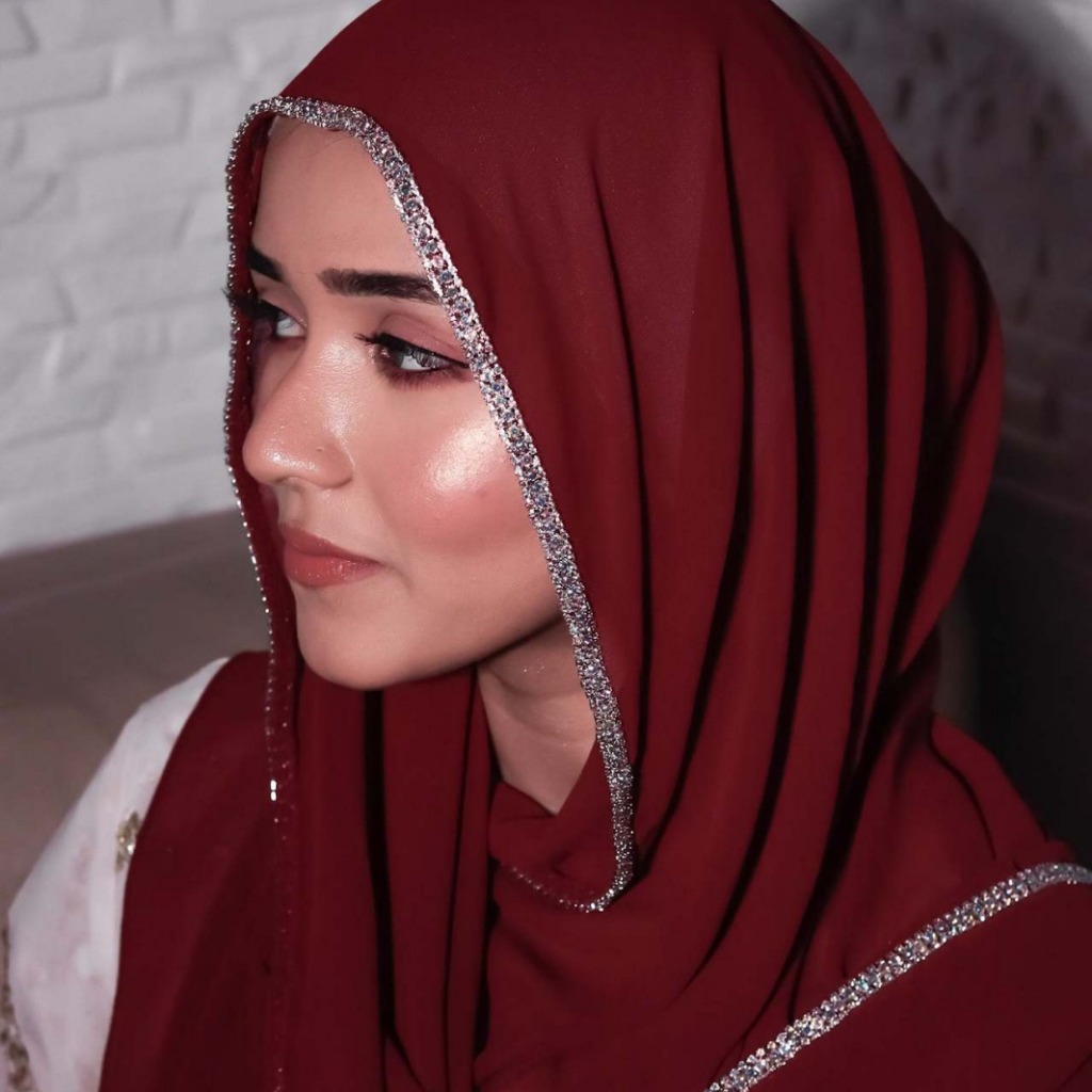 Jifang คุณภาพสูงประกาย Rhinestones เพชร Brim ธรรมดาฟองชีฟอง Pashmina ผ้าคลุมไหล่ฮิญาบหัวผ้าพันคอมุสลิม Hijabs SL272