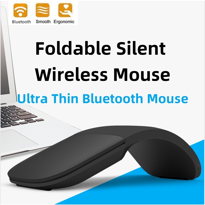 เมาส์พับได้ Silent Bluetooth 4.0 เมาส์ Arc เมาส์สําหรับ Microsoft Surface Windows 8 ,10 IOS Ergonomic Slim เงียบแบบพกพาพับไร้สาย Touch Mice