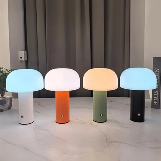 ใหม่โคมไฟเห็ด LED ชาร์จตารางโคมไฟ 3 สี Dimming โคมไฟตั้งโต๊ะเห็ด Night Light สำหรับบาร์ร้านอาหารตกแต่งห้องนอน