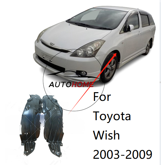 บังโคลนหน้าสําหรับ Toyota Wish ZNE10 ZGE10 ANE10 2003 2004 2005 2006 2007 2008 2009 ด้านหน้าไดรฟ์ fender liner พลาสติก mudguard