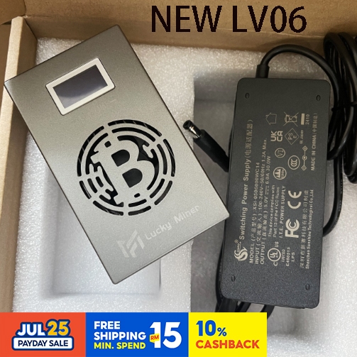 ⭐⭐⭐ใหม่ Lucky Miner V6 LV06 Bitcoin Miner 504G HASH Power 13W BTC Solo Lotto Miner Better Than Lucky