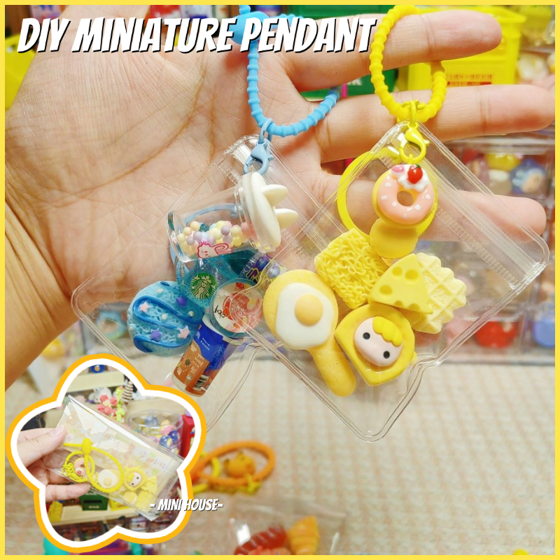 MINI Houseของขวัญชุดเครื่องประดับอาหาร DIY หลากหลายสีสุ่มเรซิ่นสาวทําด้วยมือ DIY ชาร์มจิ๋ว เครื่องประดับจี้