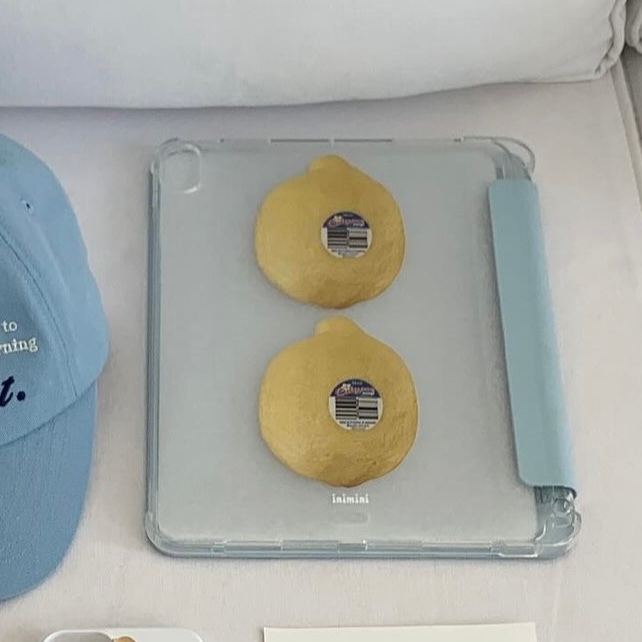 สไตล์เกาหลีอินสไตล์สดชื่นมะนาวหนังสีฟ้าเหมาะสําหรับ2024เคสป้องกันไอแพด2022แอปเปิ้ลไอแพด35ซมเคสป้องกันอากาศ5 10.9เคสแท็บเล็ตกันกระแทกนิ่มพร้อมตัวยึดช่องเสียบปากกา11