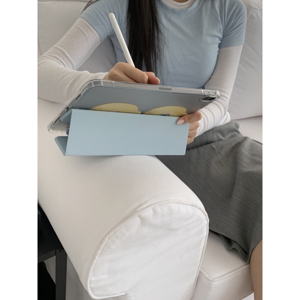 สไตล์เกาหลีอินสไตล์สดชื่นมะนาวหนังสีฟ้าเหมาะสําหรับ2024เคสป้องกันไอแพด2022แอปเปิ้ลไอแพด35ซมเคสป้องกันอากาศ5 10.9เคสแท็บเล็ตกันกระแทกนิ่มพร้อมตัวยึดช่องเสียบปากกา11 - รูปที่ 6