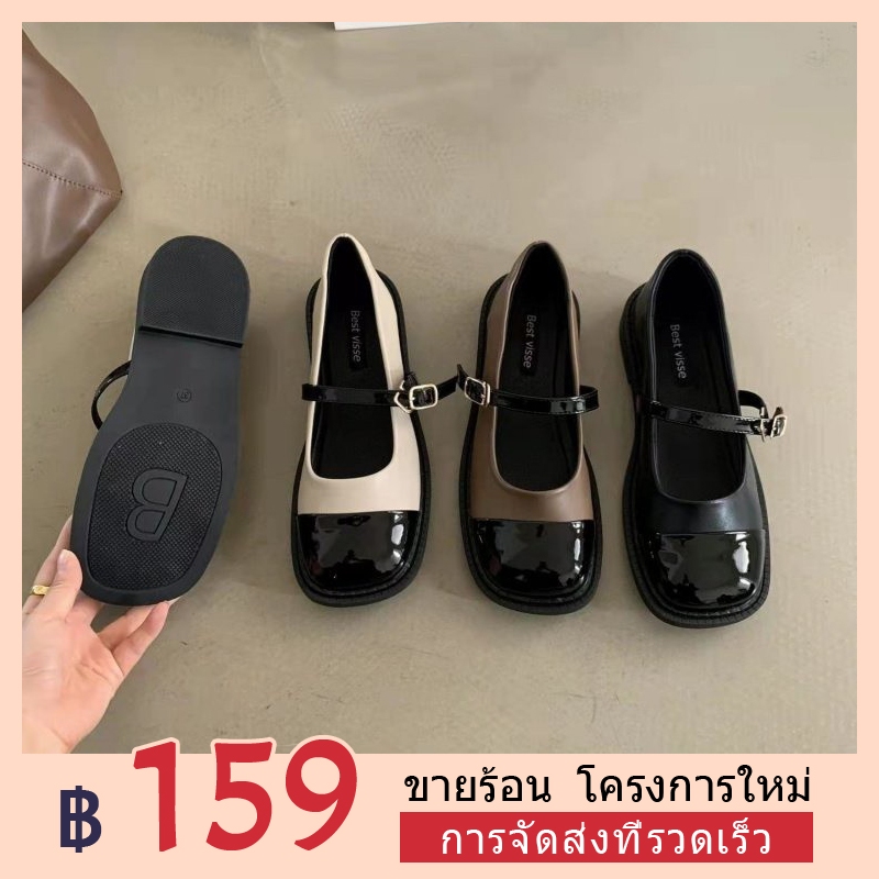 <48 ชั่วโมง การจัดส่ง> จัดส่งที่รวดเร็ว shopee รองเท้าแมรี่เจน ส้นหนา แฟชั่นฤดูใบไม้ผลิ และฤดูใบไม้ร่วง สําหรับผู้หญิง