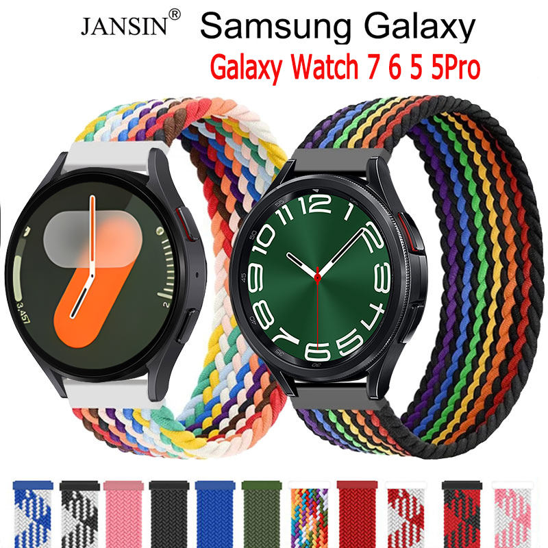 สายถักเดี่ยวสําหรับ Samsung Galaxy watch 7 6 5 5 Pro 40 มม.44 มม.45 มม.สายรัดข้อมือสร้อยข้อมือ