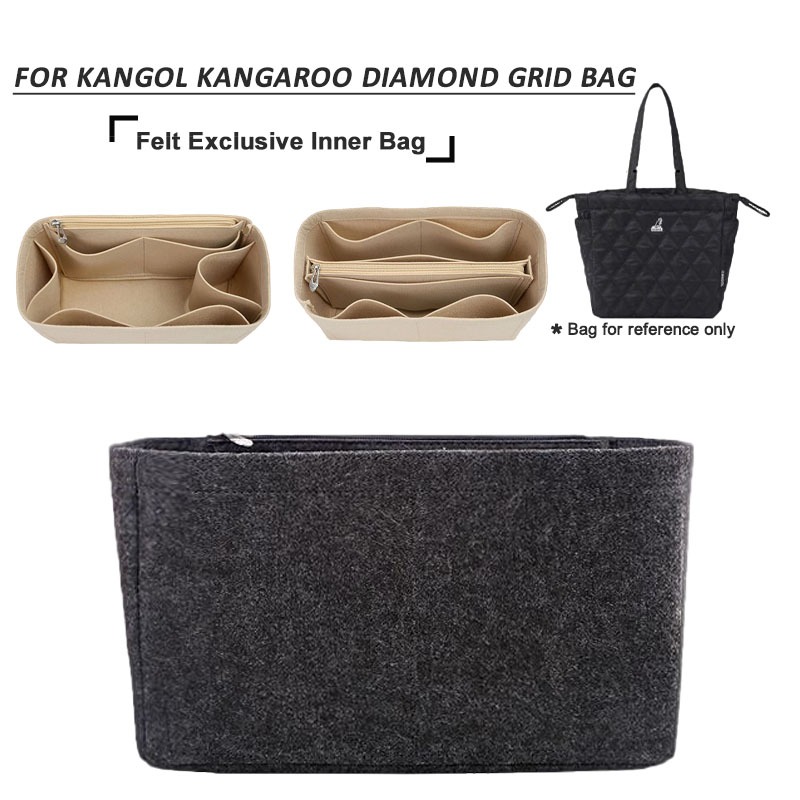 เหมาะสําหรับ KANGOL Kangaroo Tote กระเป๋าด้านใน Diamond Grid Bag กระเป๋ากลางรองรับซับด้านใน Sorting 