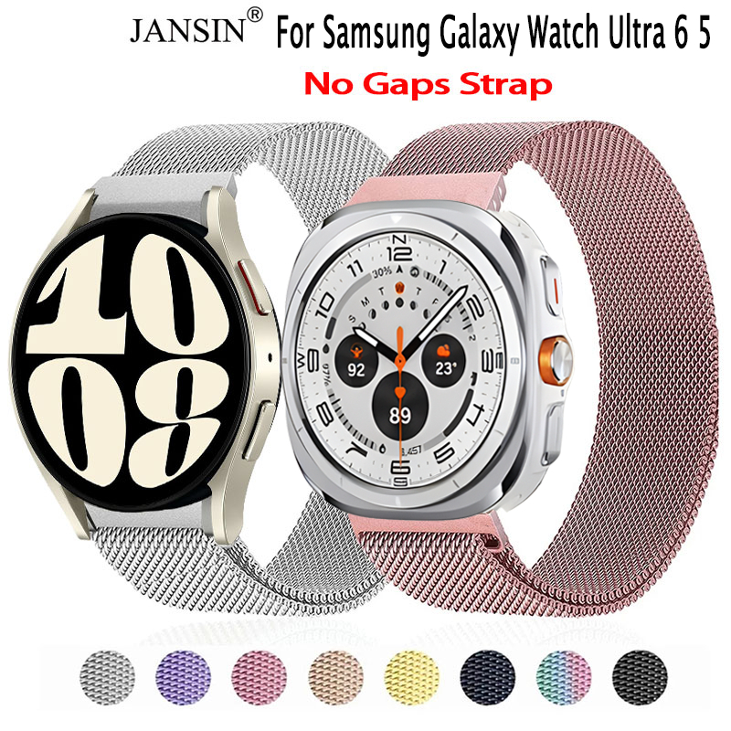 สาย galaxy watch Ultra 7 6 classic no gaps magnetic loop สายนาฬิกาข้อมือ สเตนเลส สำหรับ samsung galaxy watch ultra 6 5 5 pro นาฬิกาอัฉริยะ