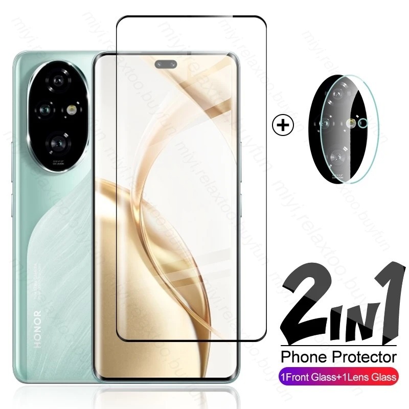 2in1 ป้องกันหน้าจอสําหรับ Honor 200 2024 9D โค้งกระจกนิรภัย Honar Honer Honor200Pro 5G Honor 200 Pro