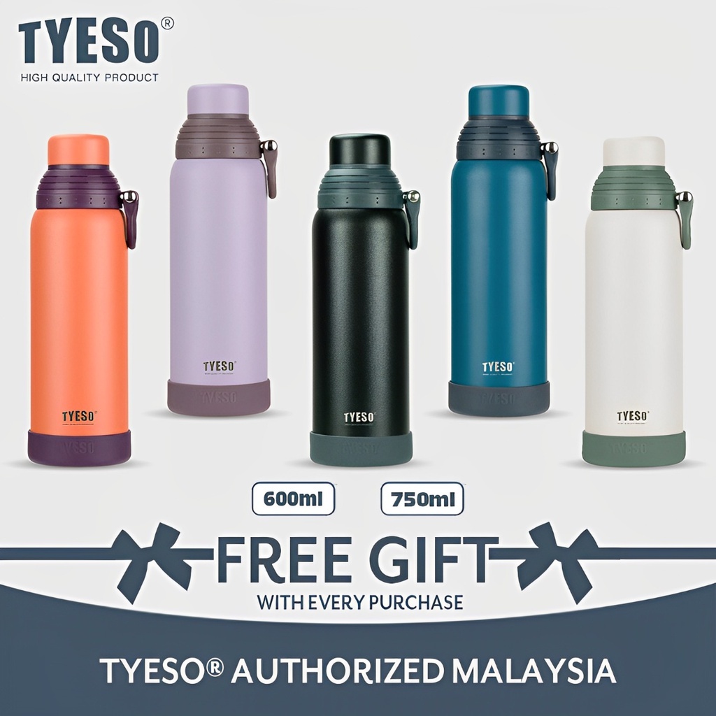 Tyeso ขวดเก็บความเย็นและร้อน ขวดเก็บอุณภูมิ Tumbler แก้วเก็บความร้อนเเละเย็น 600ml/750ml