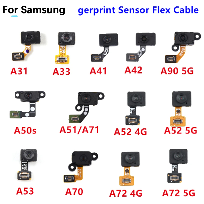 เซ็นเซอร์ลายนิ้วมือปุ่มบ้าน Flex สําหรับ Samsung Galaxy A31 A33 A41 A42 A50S A51 A90 A52 A52 A53 A70 A72 4G A72 A71 A30/A40 A30S A40S A50S A50S A70 4G A50S A70 4G