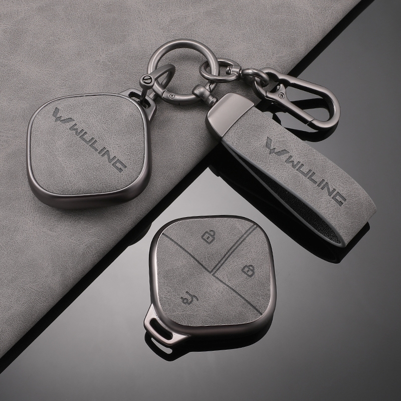 （TPU+เครื่องหนัง）เคสกุญแจรีโมตรถยนต์  สําหรับ Wuling AIR EV Wuling Almaz Cortez AIR EV ของแต่งรถยนต์ พวงกุญแจ - รูปที่ 2