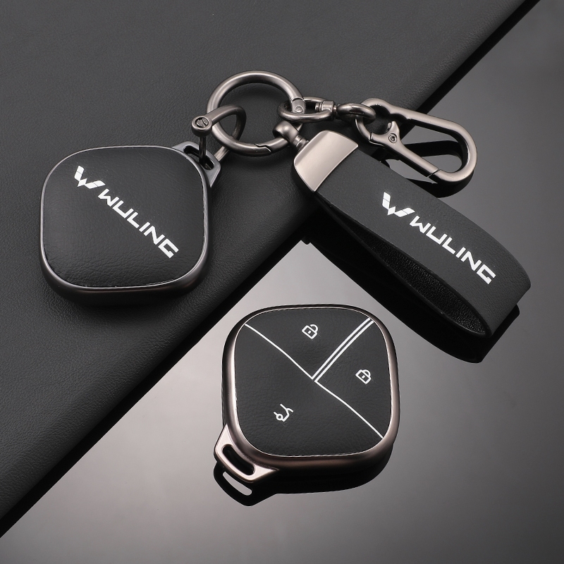 （TPU+เครื่องหนัง）เคสกุญแจรีโมตรถยนต์  สําหรับ Wuling AIR EV Wuling Almaz Cortez AIR EV ของแต่งรถยนต์
