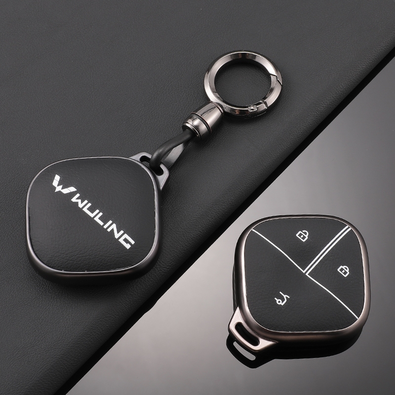 （TPU+เครื่องหนัง）เคสกุญแจรีโมตรถยนต์  สําหรับ Wuling AIR EV Wuling Almaz Cortez AIR EV ของแต่งรถยนต์ พวงกุญแจ - รูปที่ 6