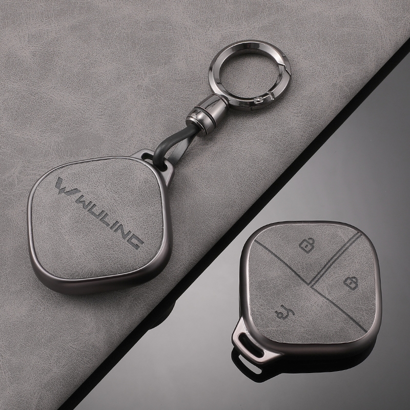 （TPU+เครื่องหนัง）เคสกุญแจรีโมตรถยนต์  สําหรับ Wuling AIR EV Wuling Almaz Cortez AIR EV ของแต่งรถยนต์ พวงกุญแจ - รูปที่ 7