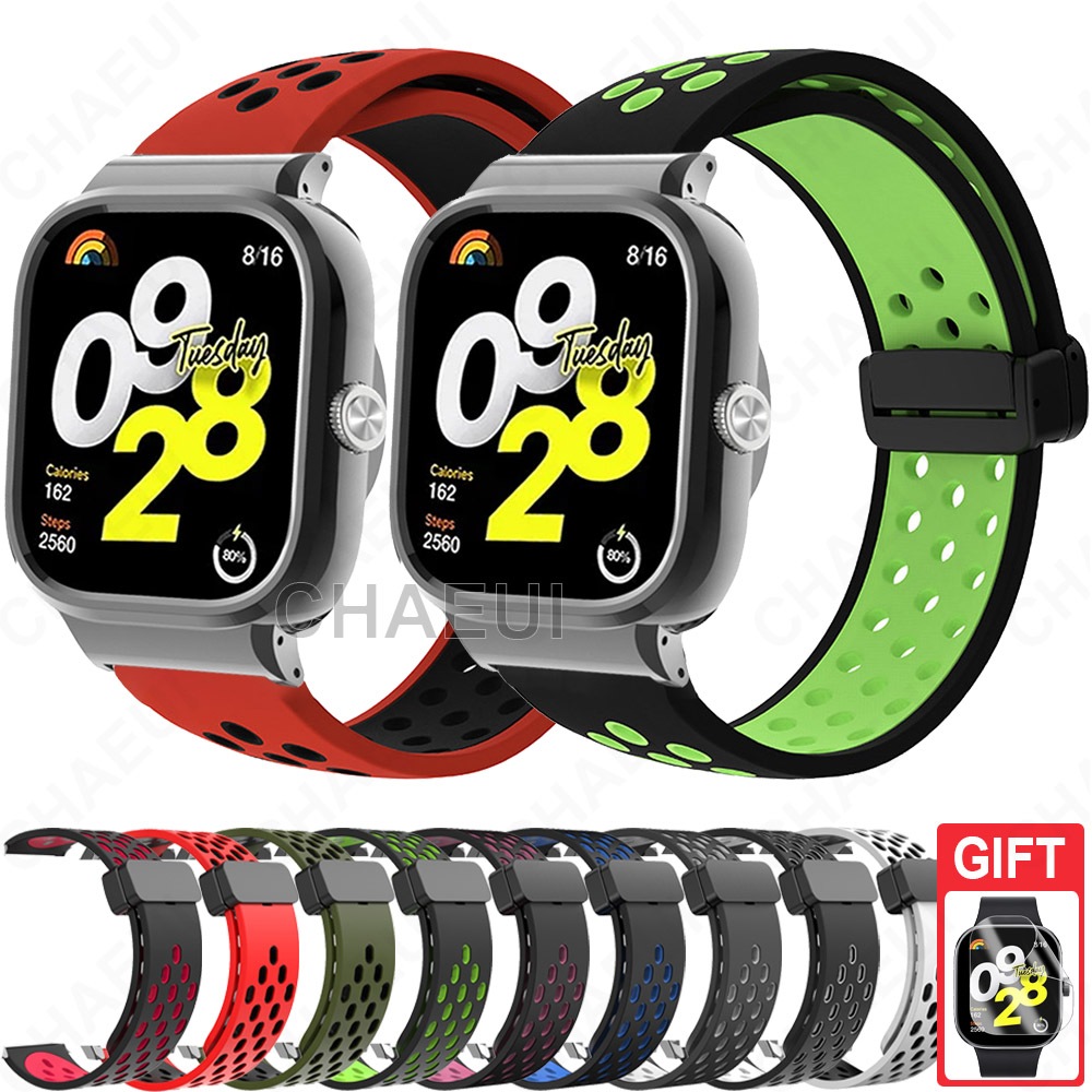สายซิลิโคนสายสีคู่พร้อมสร้อยข้อมือกรอบเคสสําหรับ Redmi Watch 6 5 4 3 Active 2 Lite