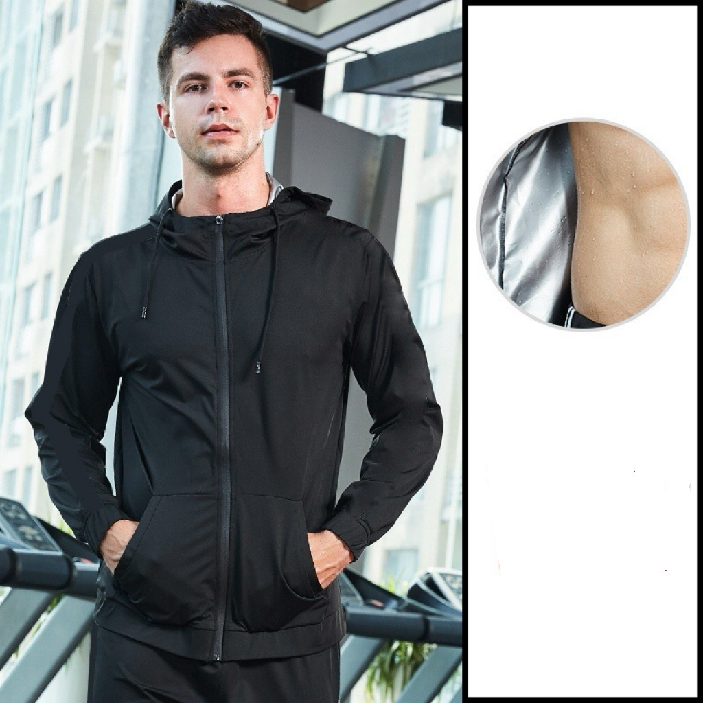 ชุดซาวน่าสําหรับออกกําลังกายผู้ชายขนาดบวกเหงื่อลดน้ําหนักอย่างรวดเร็ว