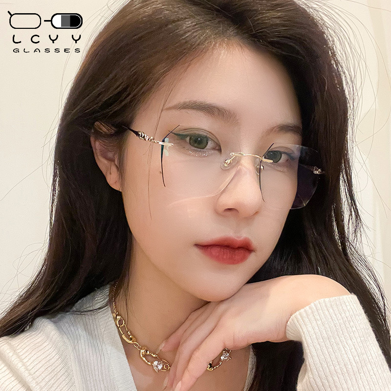 ฟรีกล่องกระจก+ผ้ากระจก Photochromic ป้องกันรังสี Frameless แว่นตาสําหรับผู้หญิงผู้ชาย Rimless Transition แว่นตา Shades ไม่มีกรอบแว่นตาคอมพิวเตอร์ Eyewea ราคา ถูกที่สุด ดีลบีเคเค แกลเลอรีภาพที่ 3