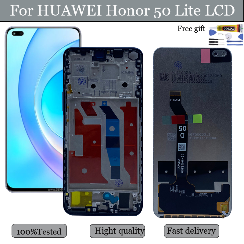 สําหรับ Huawei Honor 50 Lite จอแสดงผล LCD Touch Screen Digitizer Assembly กรอบสําหรับ Honor 50 Lite 