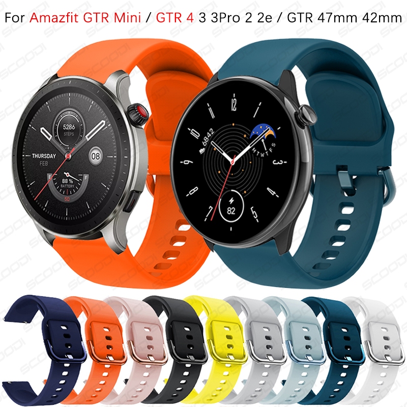 สายรัดข้อมือซิลิโคนสําหรับ Huami Amazfit GTR Mini / GTR 4 / 3 / 3 Pro / 2 / 2e / GTR 47 มม.42 มม.สายนาฬิกาอัจฉริยะสร้อยข้อมือกีฬา