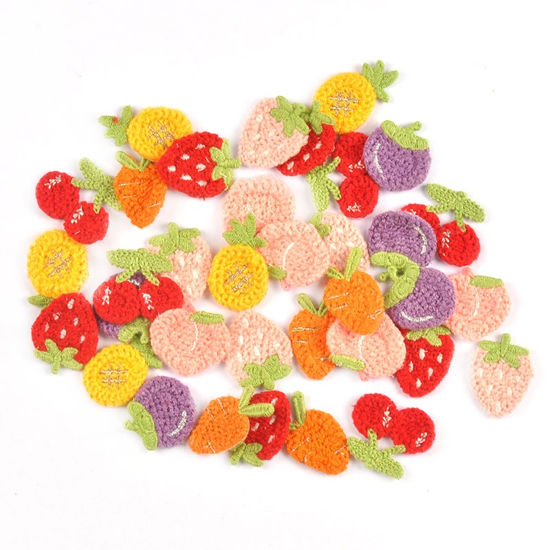 20pcs 2.5-3.2 ซม.แครอท/สตรอเบอร์รี่/เชอร์รี่ปักแพทช์สําหรับอุปกรณ์เย็บผ้าเสื้อผ้า Appliques DIY Handmade Embellishment CP4030