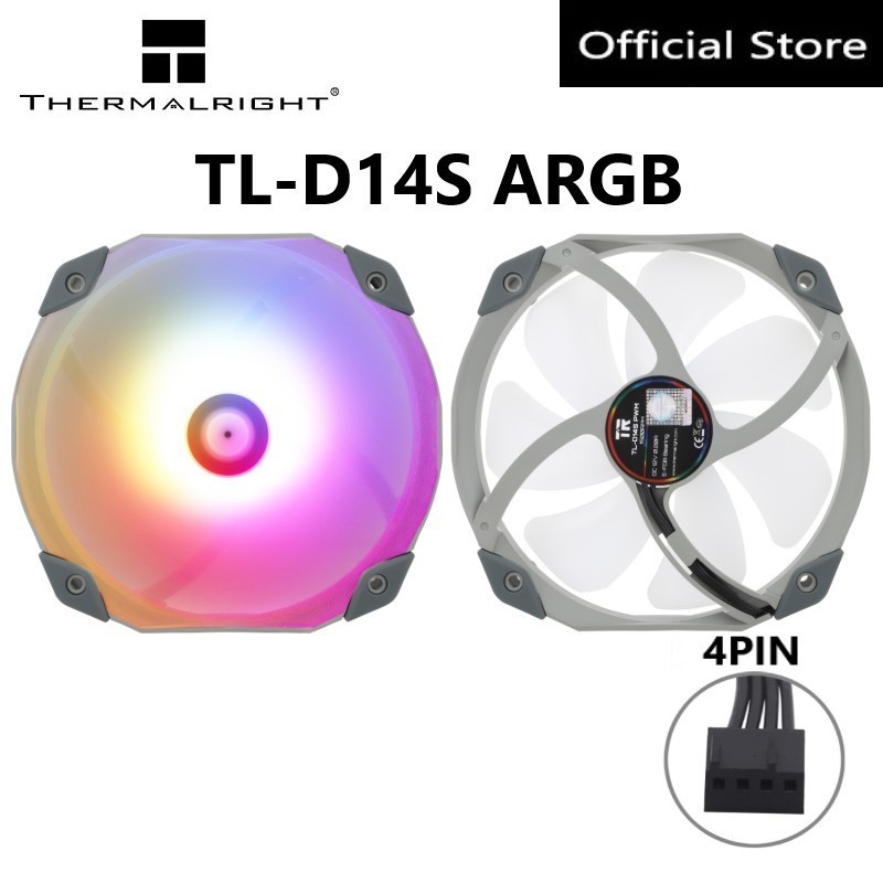 Thermalright TL-D14S ARGB 140 มม.พัดลม ARGB 1500RPM พัดลมระบายความร้อน CPU พัดลมคอมพิวเตอร์เดสก์ท็อปสีสันสดใส PWM mute 5 V/3PIN 12 V/4PIN พัดลมระบายความร้อน