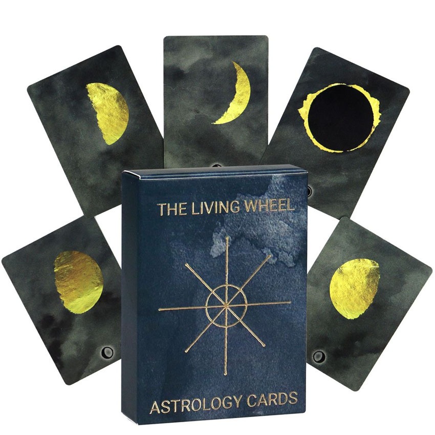 55 ชิ้น The Living Wheel Astrology การ์ด Oracle เกม
