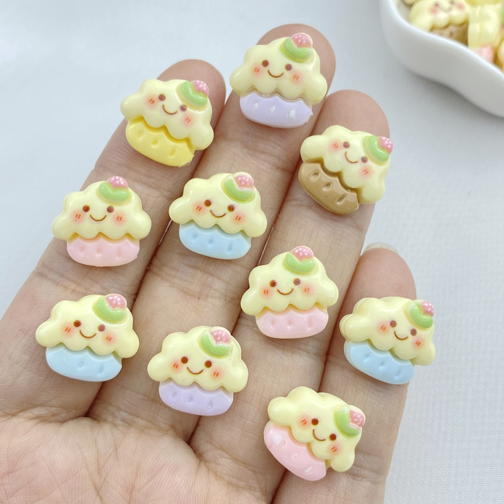 เรซิ่นสไมล์เมฆเค้กลายการ์ตูนสําหรับตกแต่งเล็บ ทําเอง 20 ชิ้น
