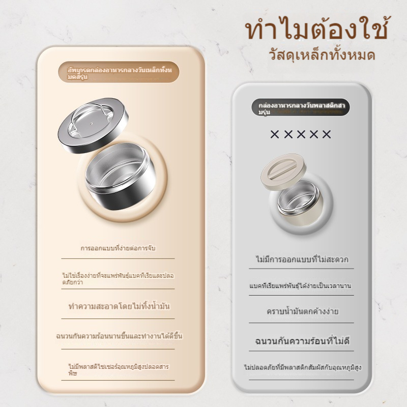 กล่องฉนวนกันความร้อนยาว24ชั่วโมงสําหรับนักเรียนเหล็กกล้าไร้สนิมความจุขนาดใหญ่สําหรับพนักงานที่ทํางาน - รูปที่ 6